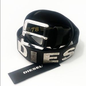 Diesel Signature Logo Cow leather Belt